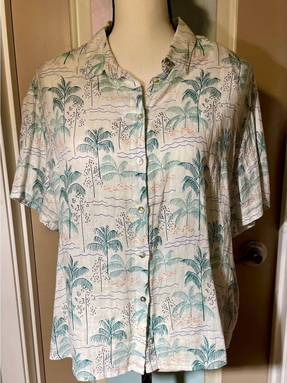 Ladies Summer Linen Top sz L